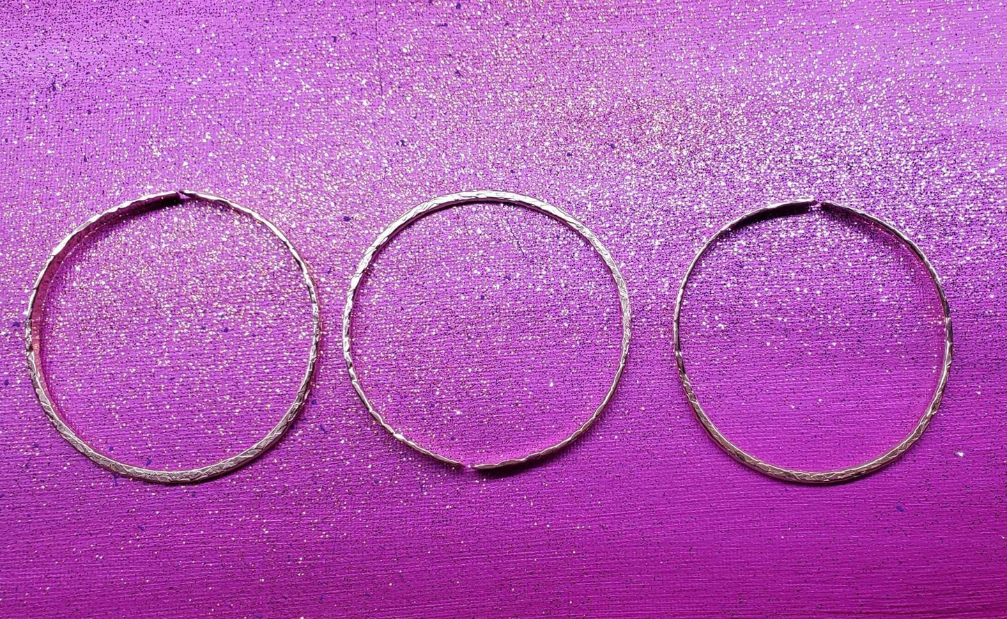 Stackable Copper Hammered Double Canted Angle Bangles Alexa Martha