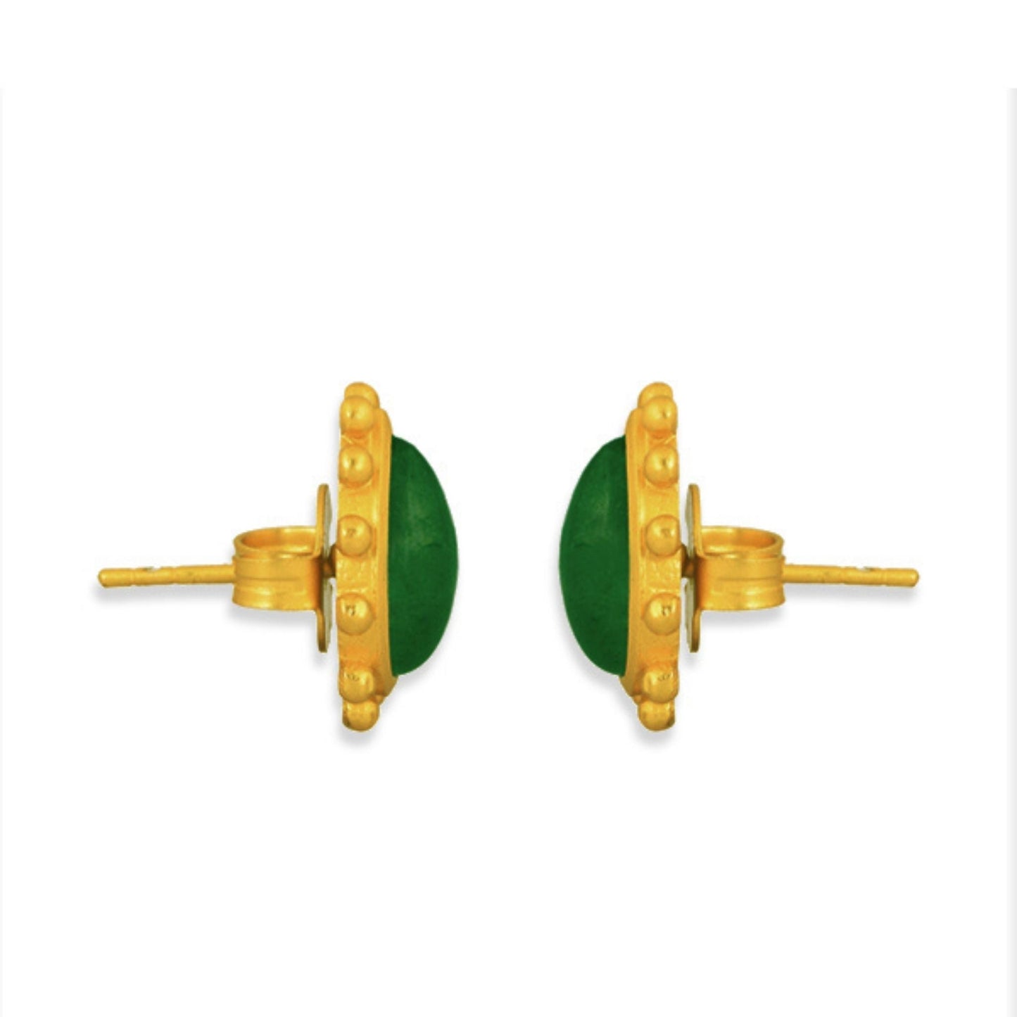 Starburst Stud Earrings - Green Strawberry Quartz