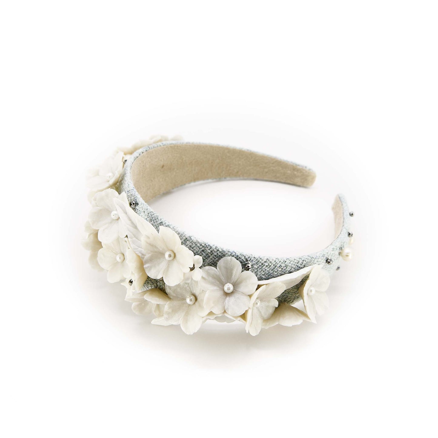 Stephanotis Pearl Floral Headband Handmade Polymer Clay ADIBA