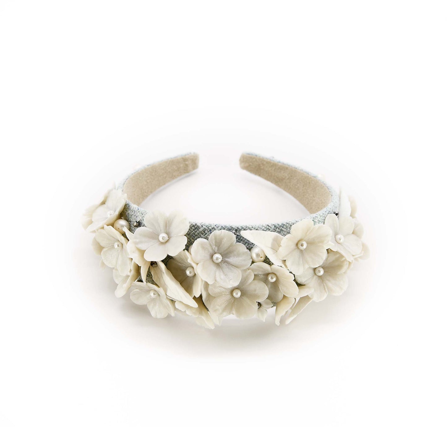 Stephanotis Pearl Floral Headband Handmade Polymer Clay ADIBA