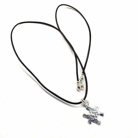 Sterling Silver Autism Awareness Puzzle Piece Necklace Handmade