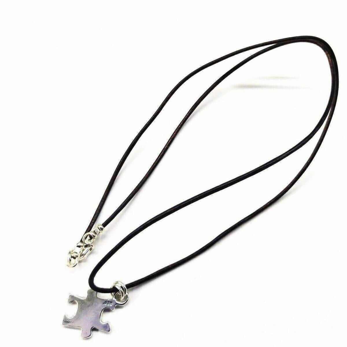 Sterling Silver Autism Awareness Puzzle Piece Necklace Handmade