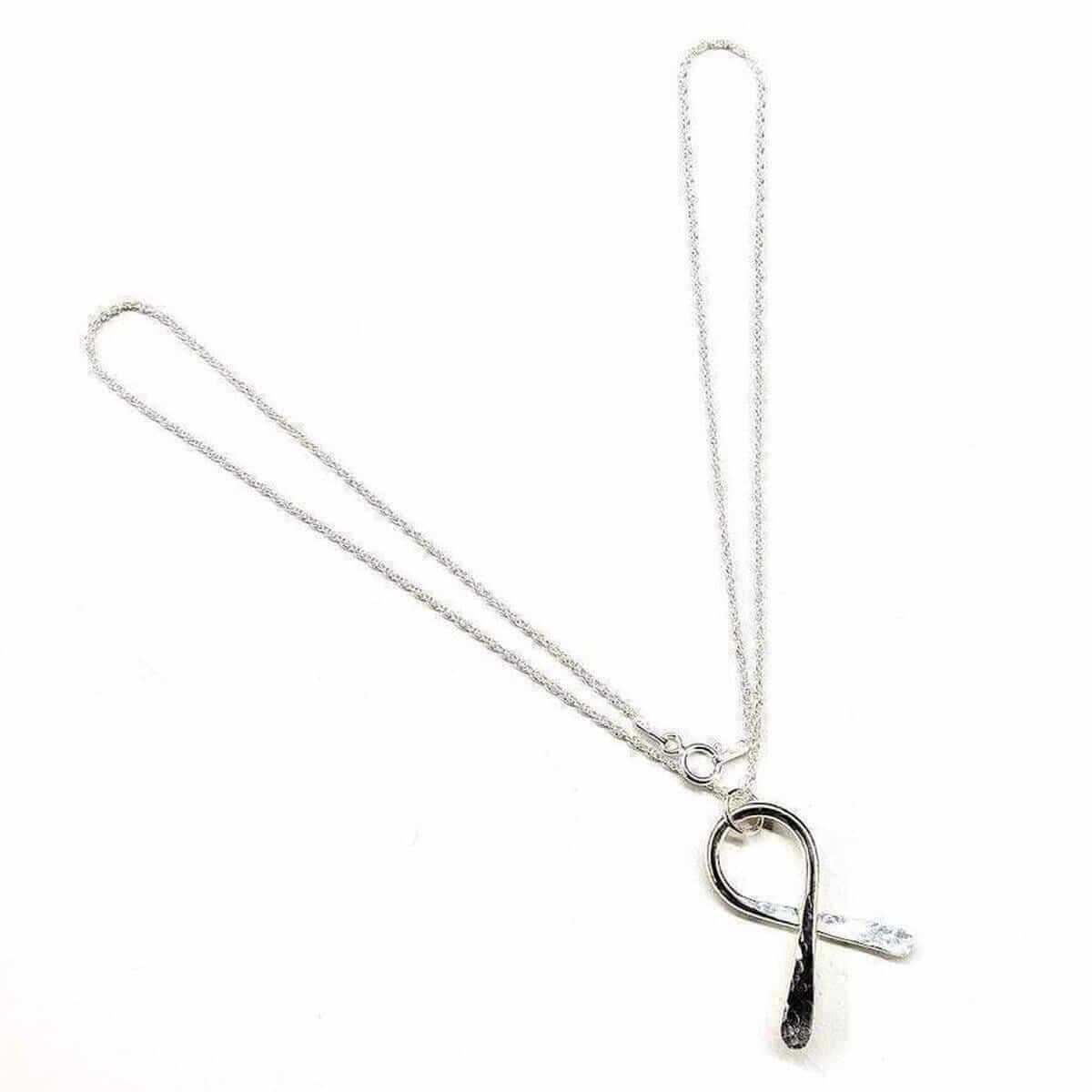 Sterling Silver Ribbon Awareness Necklace Alexa Martha Designs
