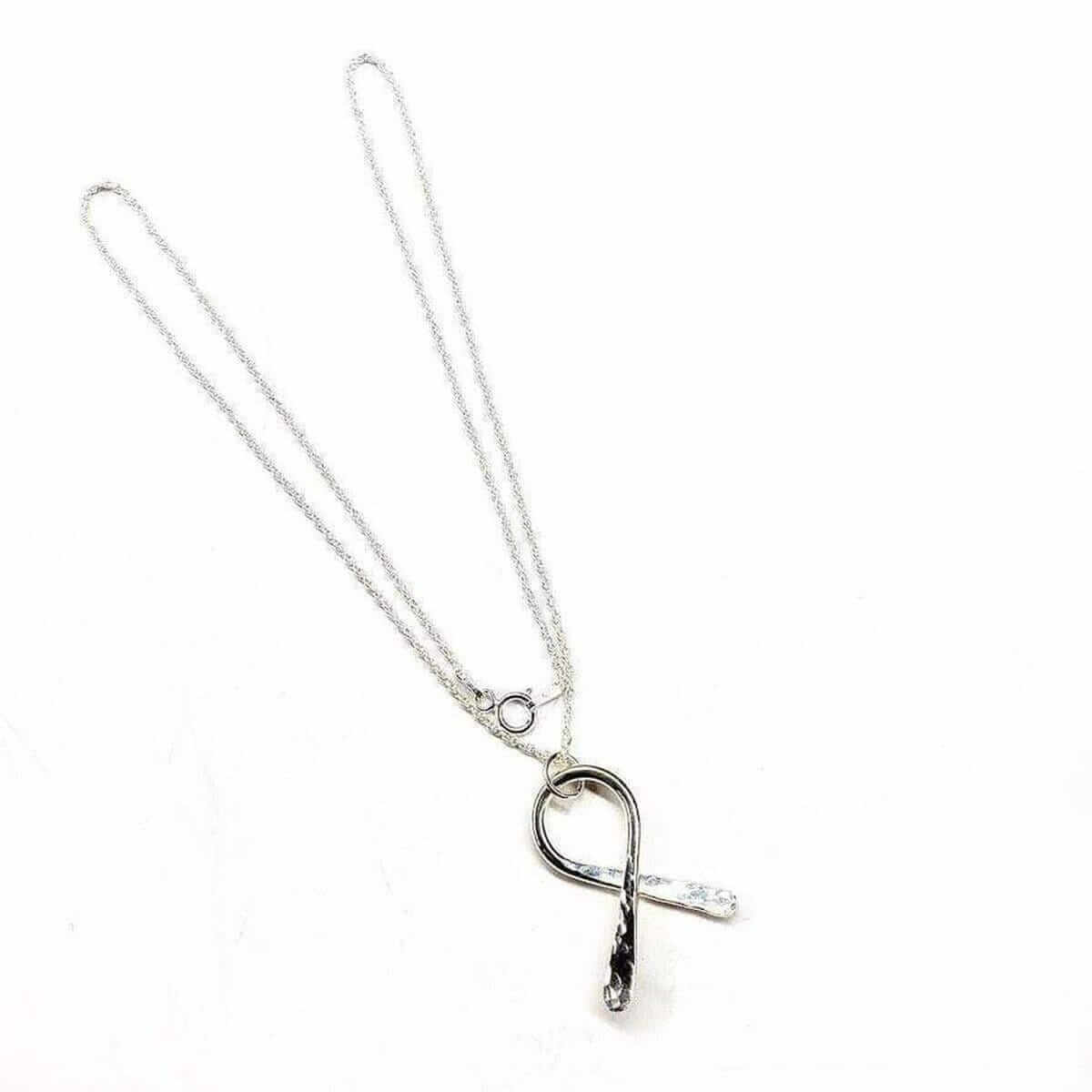Sterling Silver Ribbon Awareness Necklace Alexa Martha Designs