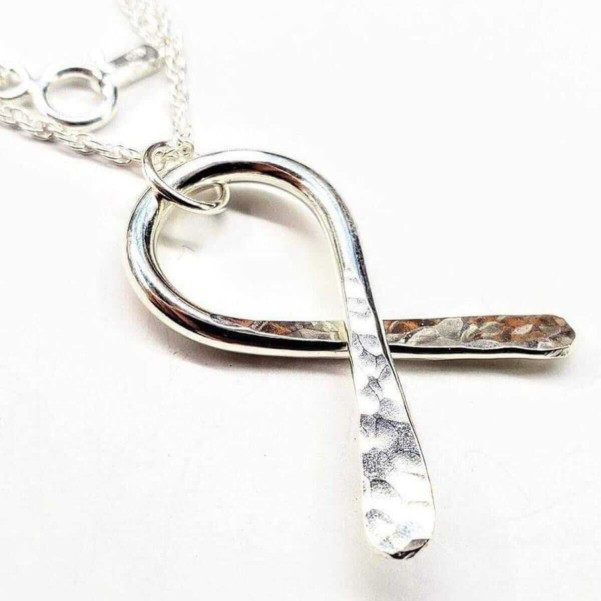 Sterling Silver Ribbon Awareness Necklace Alexa Martha Designs