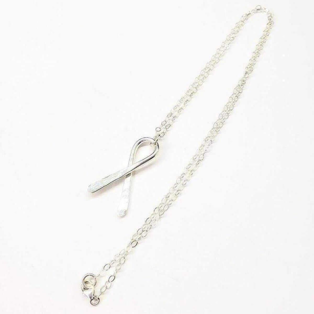Sterling Silver Ribbon Awareness Necklace Alexa Martha Designs