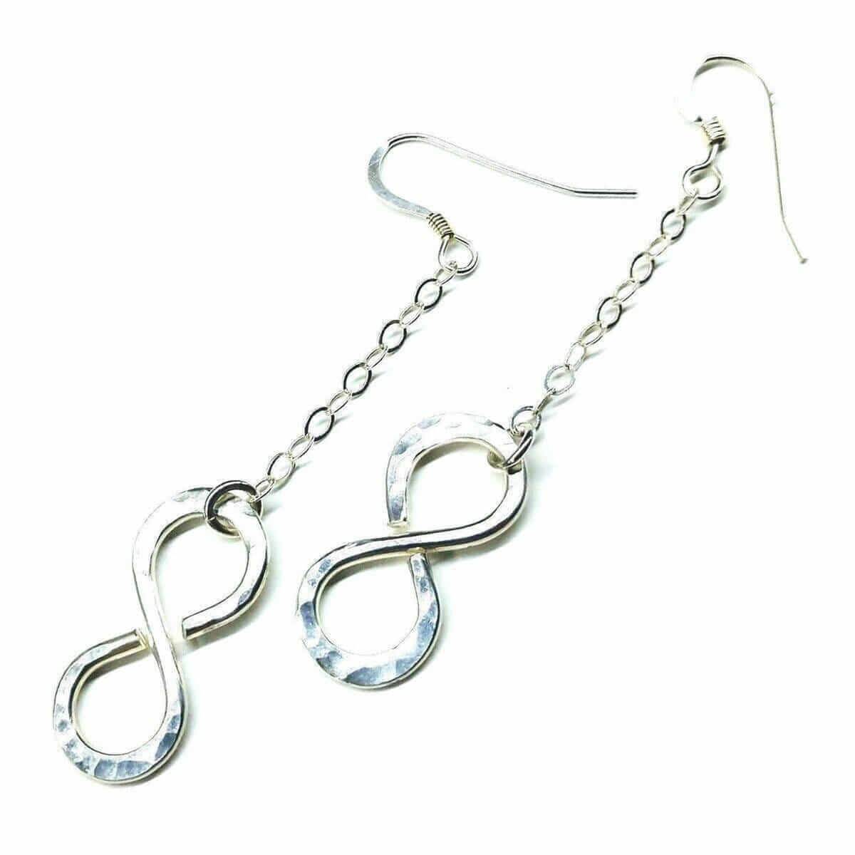 Sterling Silver Hammer Patterned Infinity Earrings
