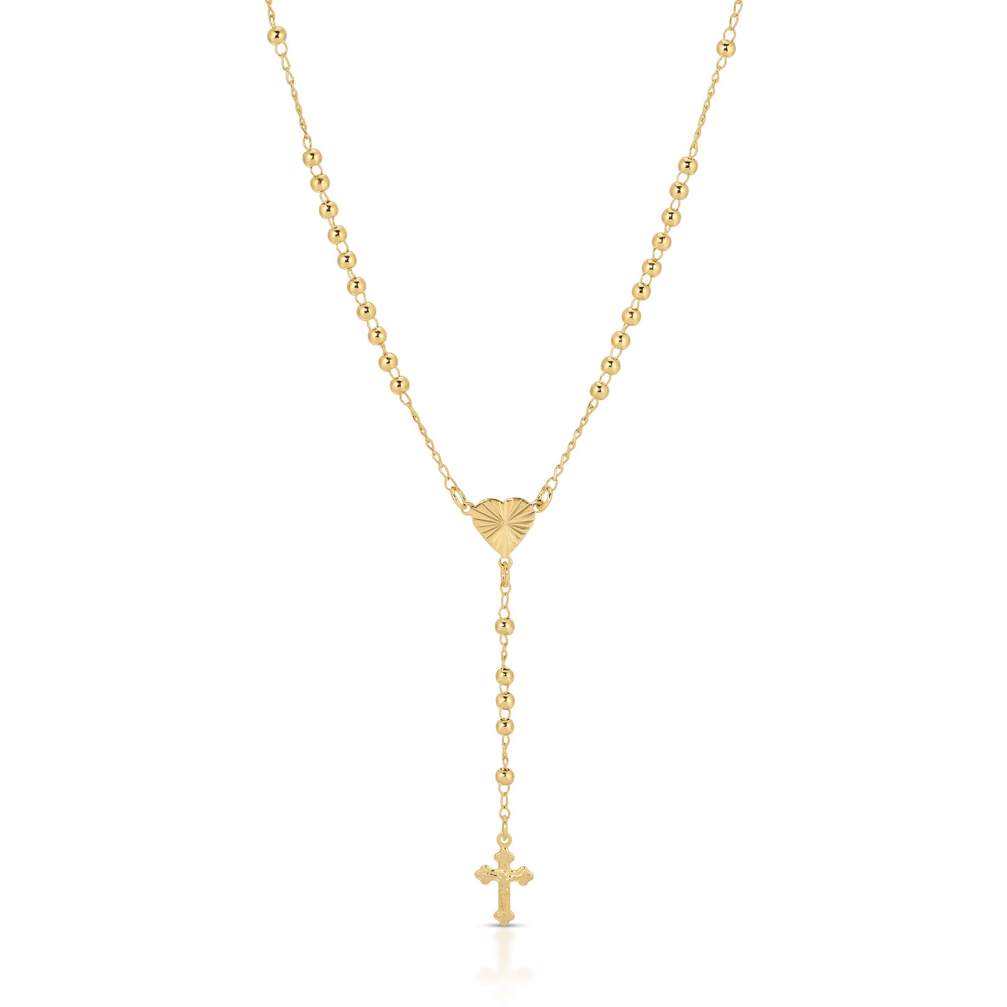 Heart of Devotion Textured Heart Rosary Necklace Joy Dravecky