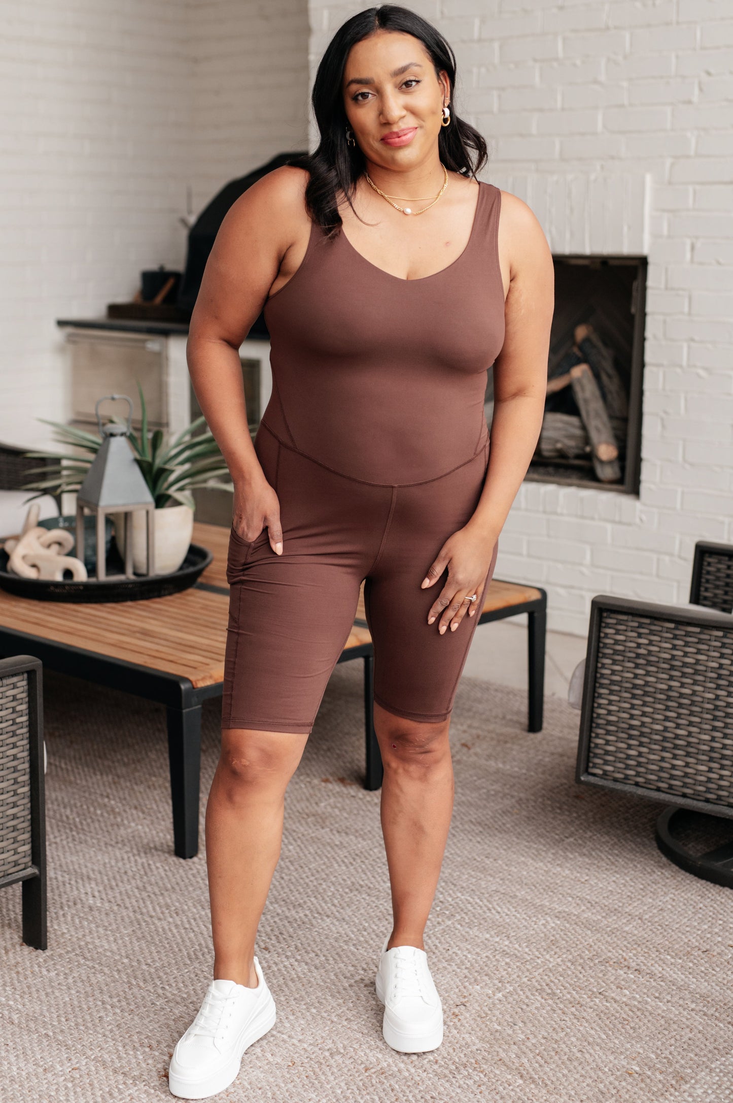 Sun Salutations Body Suit Soft V-Neckline Activewear Sweet Rae's Boutique