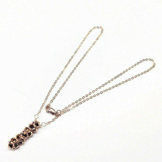 Crystal Rock Candy Beaded Rose Gold Bar Necklace Alexa Martha Designs