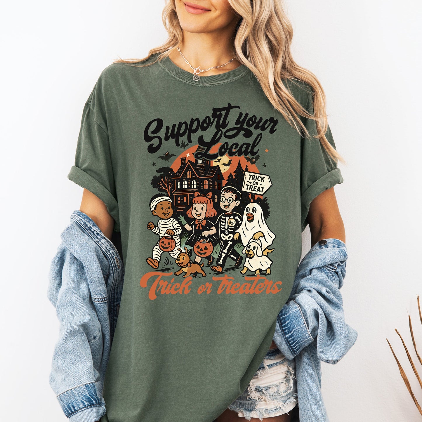 Support Your Local Trick or Treaters, Halloween, Cute, Costume, Comfort Colors T-Shirt