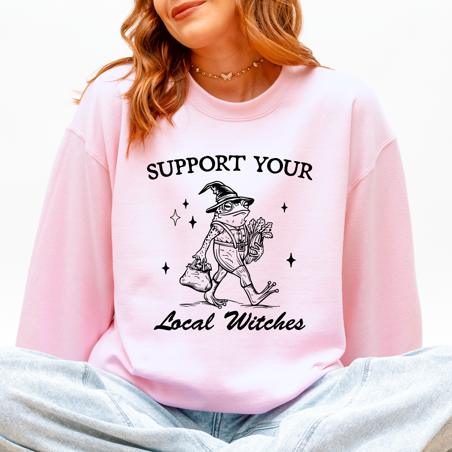 Support Your Local Witches, Frog, Halloween, Witch Sweatshirt
