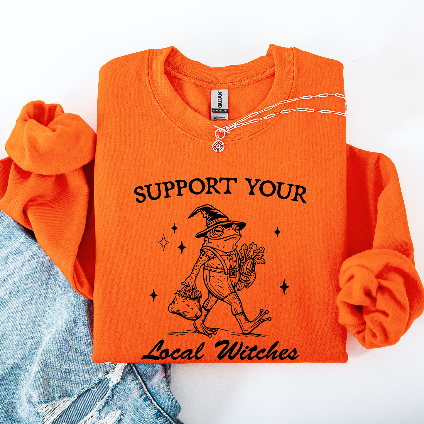 Support Your Local Witches, Frog, Halloween, Witch Sweatshirt