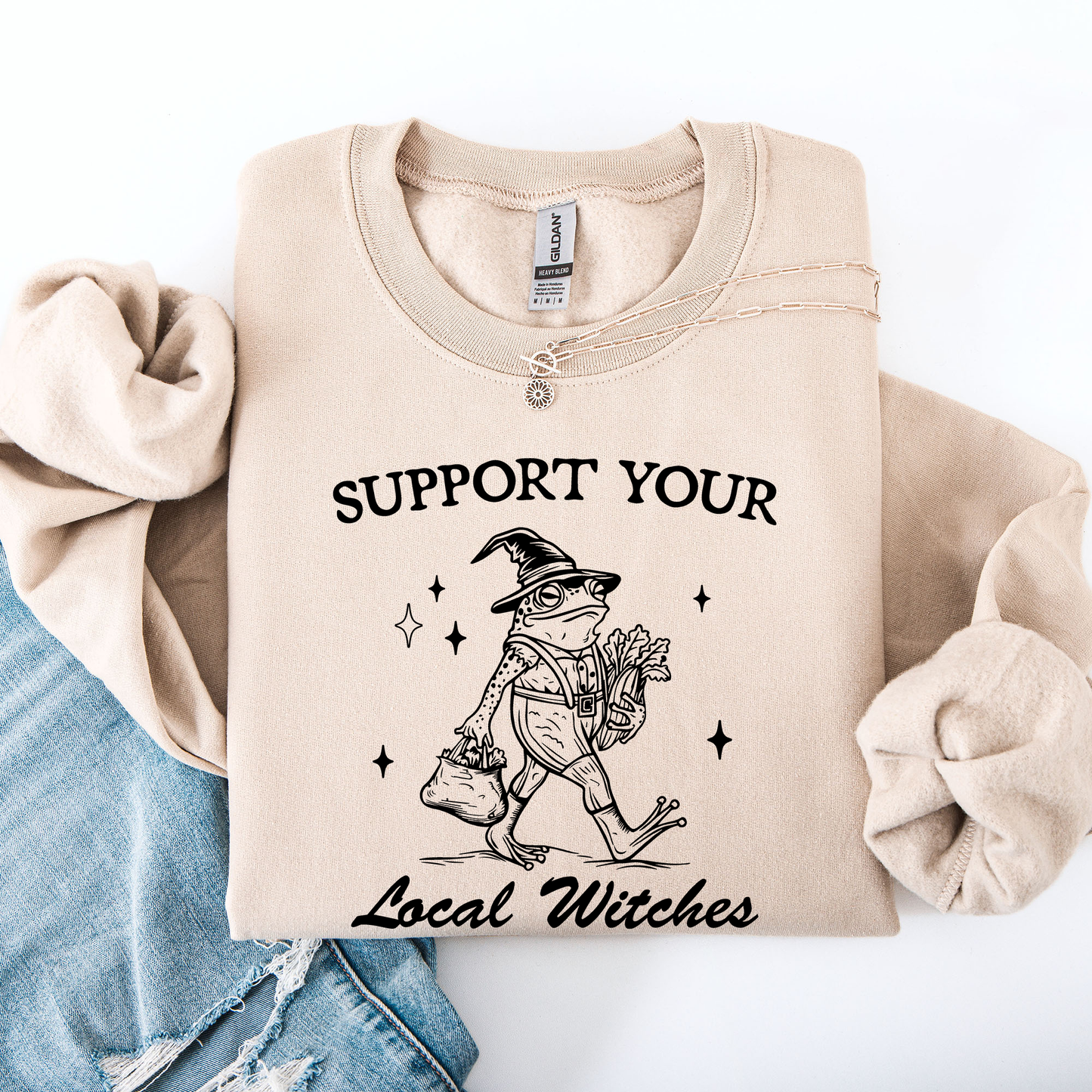 Support Your Local Witches, Frog, Halloween, Witch Sweatshirt