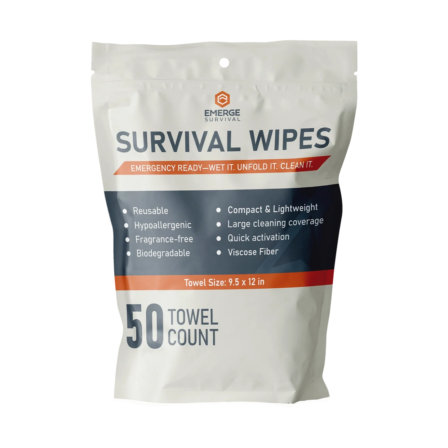 Survival Wipes Unscented Hygiene Wipes Emerge