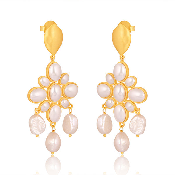 Swept Away Drop Earrings - Pearl