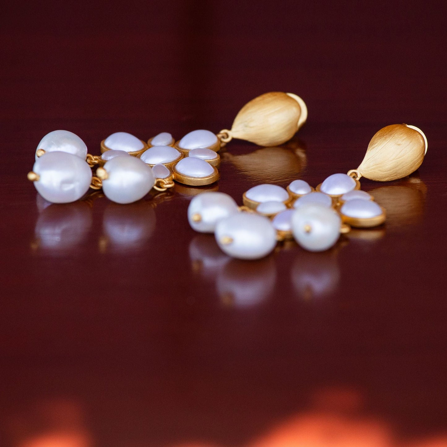 Swept Away Drop Earrings - Pearl