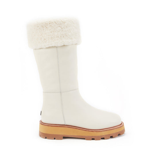 Above Calf Pull On Boot Chunky Non Slip Sole Titan Cream Australia Luxe Collective