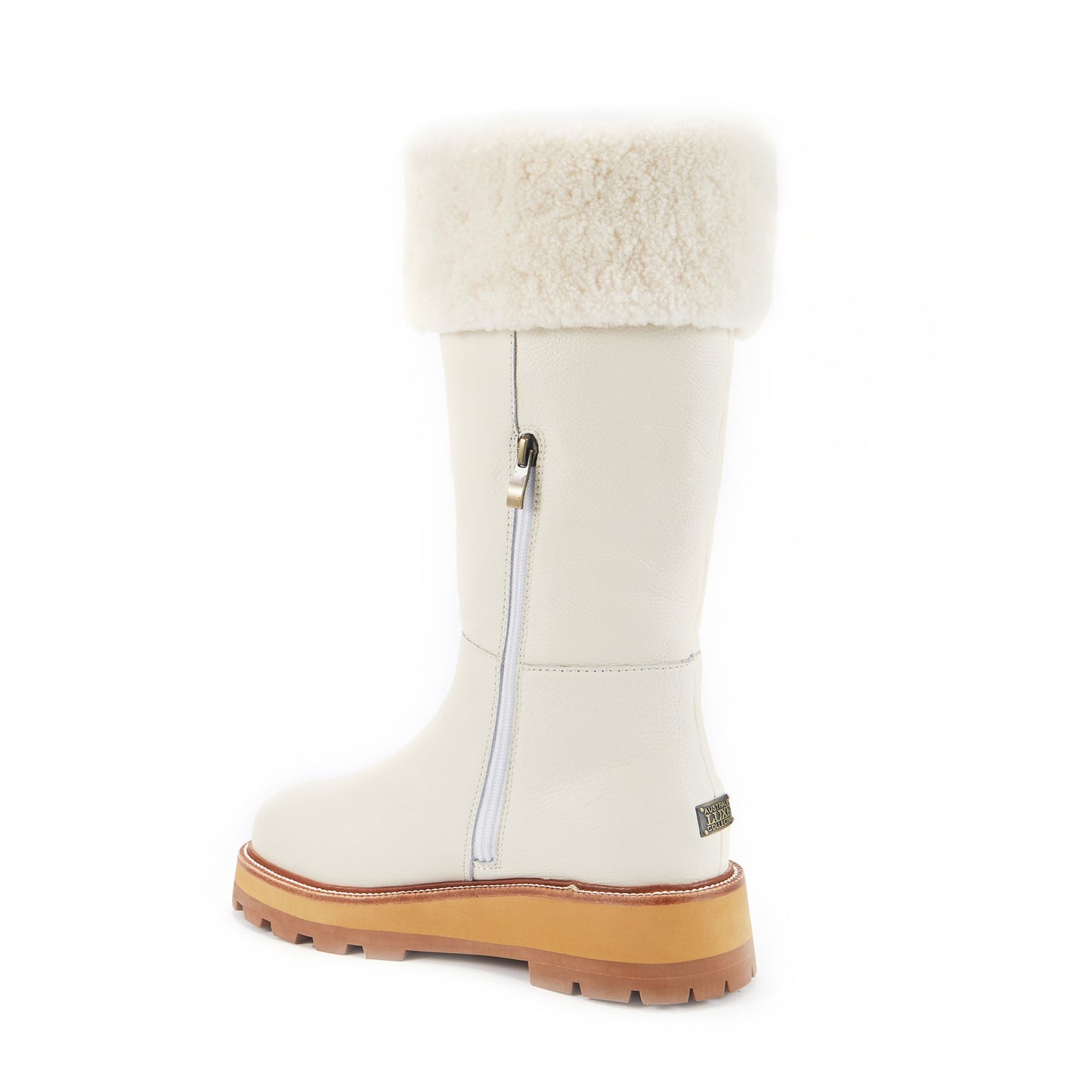 Above Calf Pull On Boot Chunky Non Slip Sole Titan Cream Australia Luxe Collective