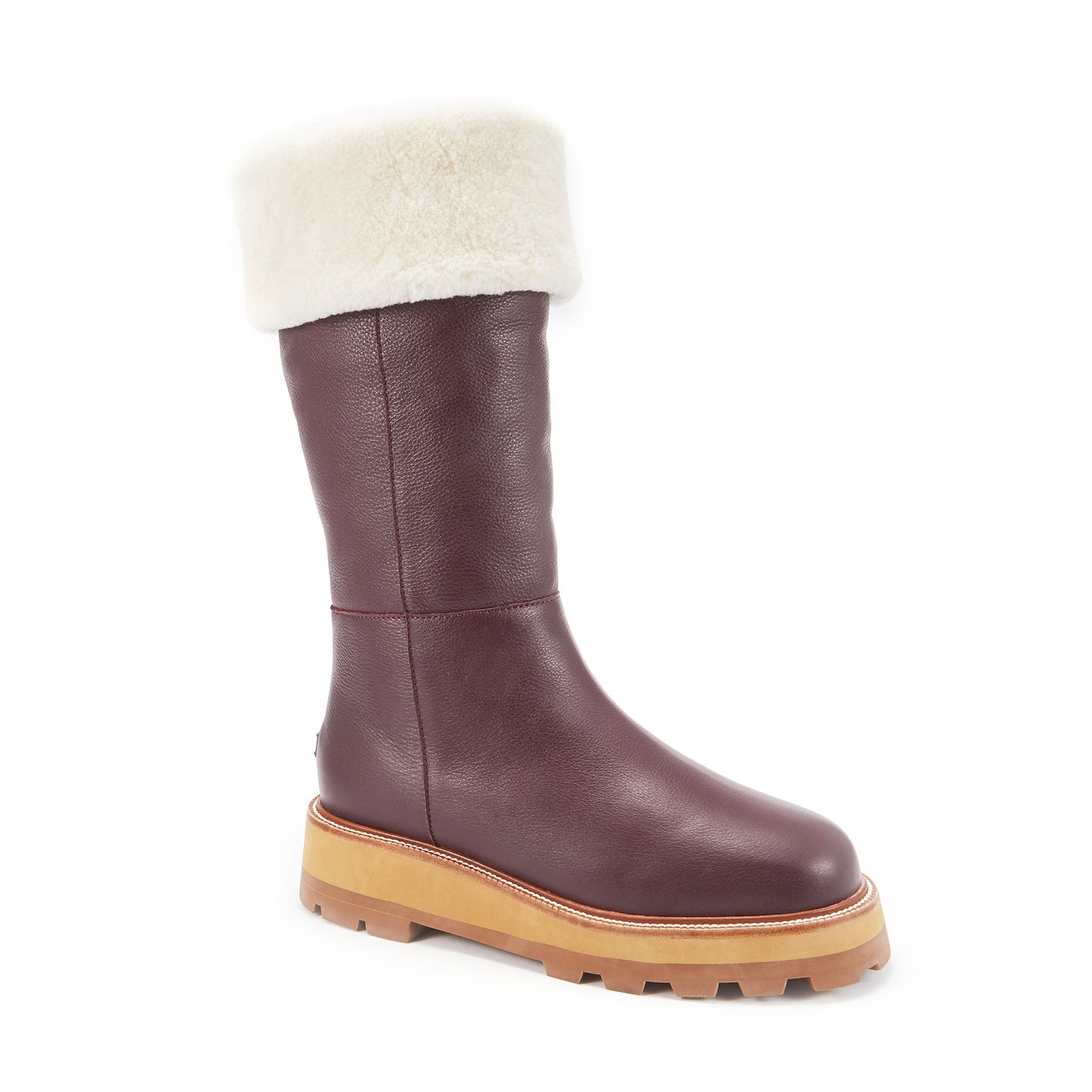 Titan plum double faced sheepskin pull on boot Australia Luxe Collective