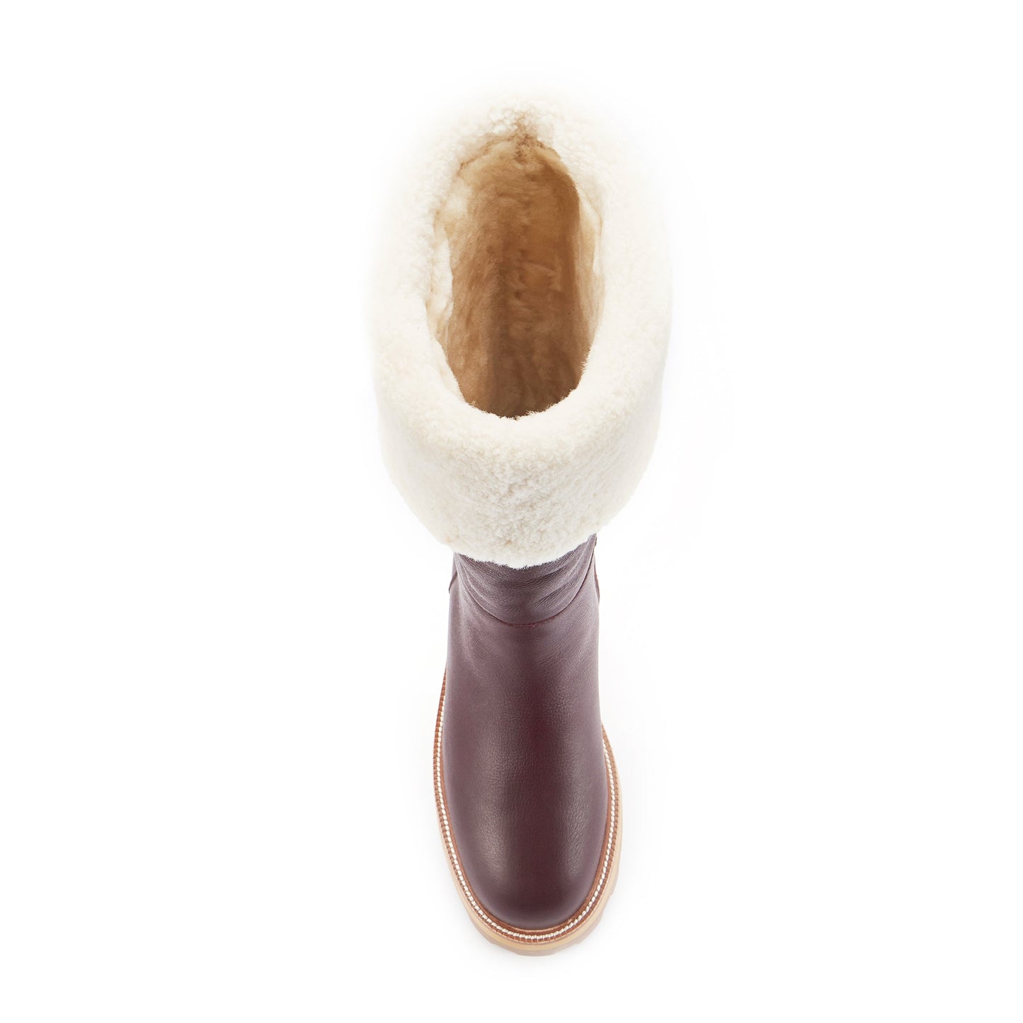 Titan plum double faced sheepskin pull on boot Australia Luxe Collective