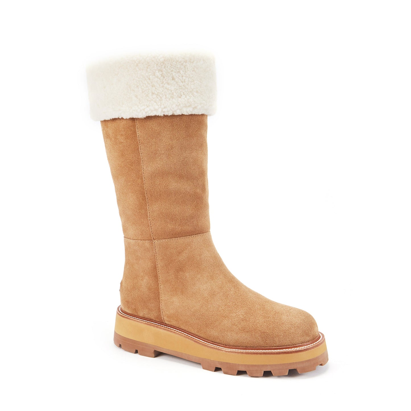 Chestnut Suede Above Calf Pull On Boot Titan