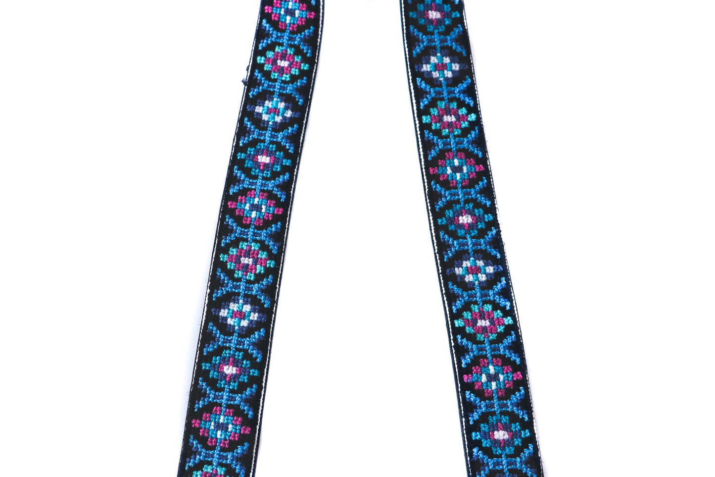 Woven Blue & Pink Leather Bag Strap Mai