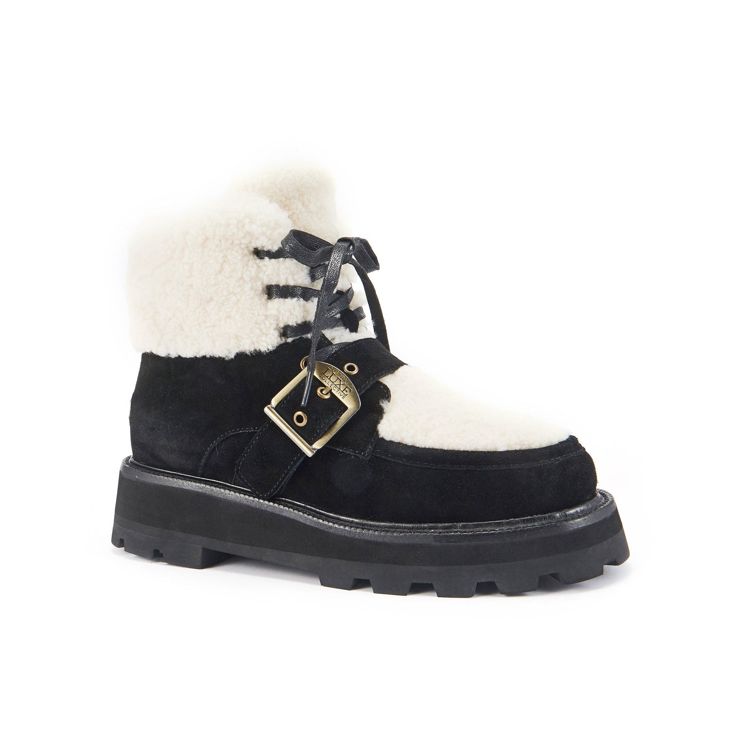 Black Chunky Non Slip Ankle Hiker Boot TODOS