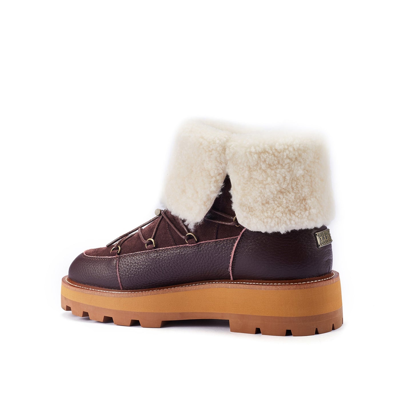 Ankle Height Chunky Non Slip Winter Sole Hiker Style Boot TORINO PLUM