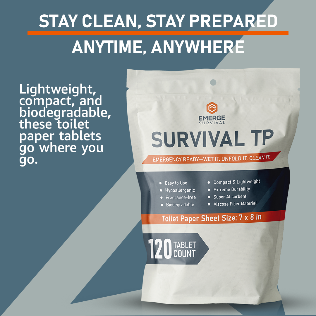 Emerge Biodegradable Survival Toilet Paper Tablets