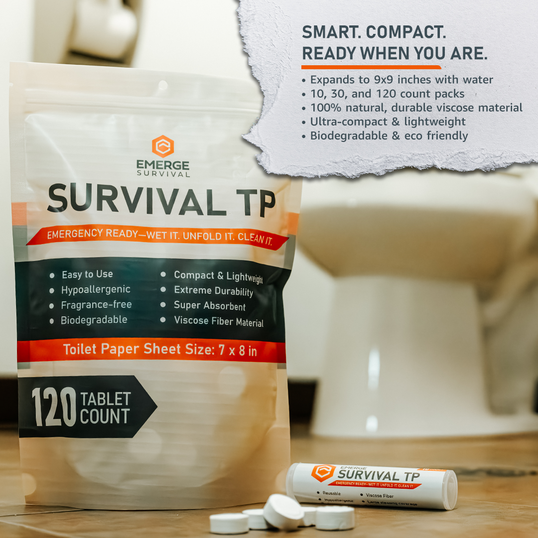 Emerge Biodegradable Survival Toilet Paper Tablets