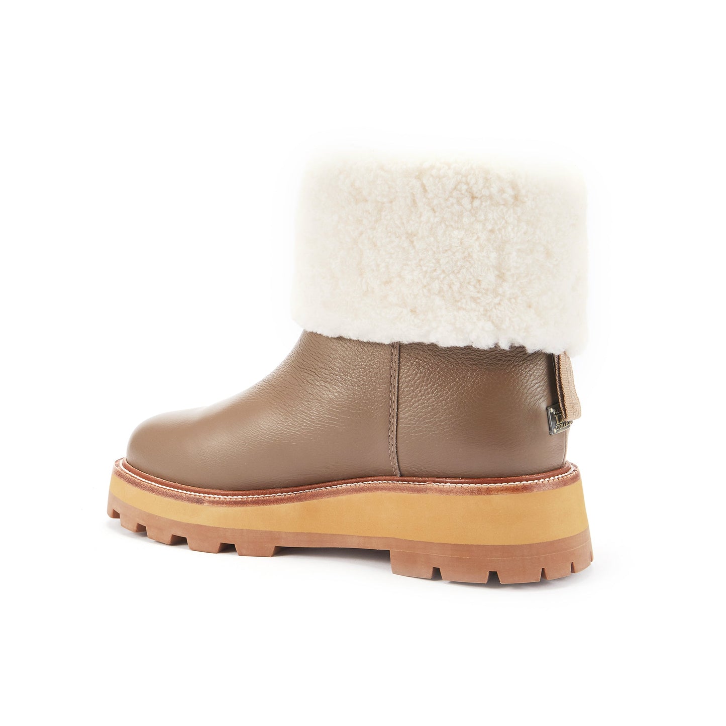 Non Slip Chunky Soled Winter Boot Double Face Sheepskin TRINITY CLAY