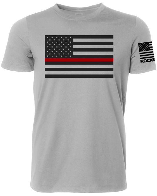 Firefighter Flag Athletic T-Shirt Rockwell Time