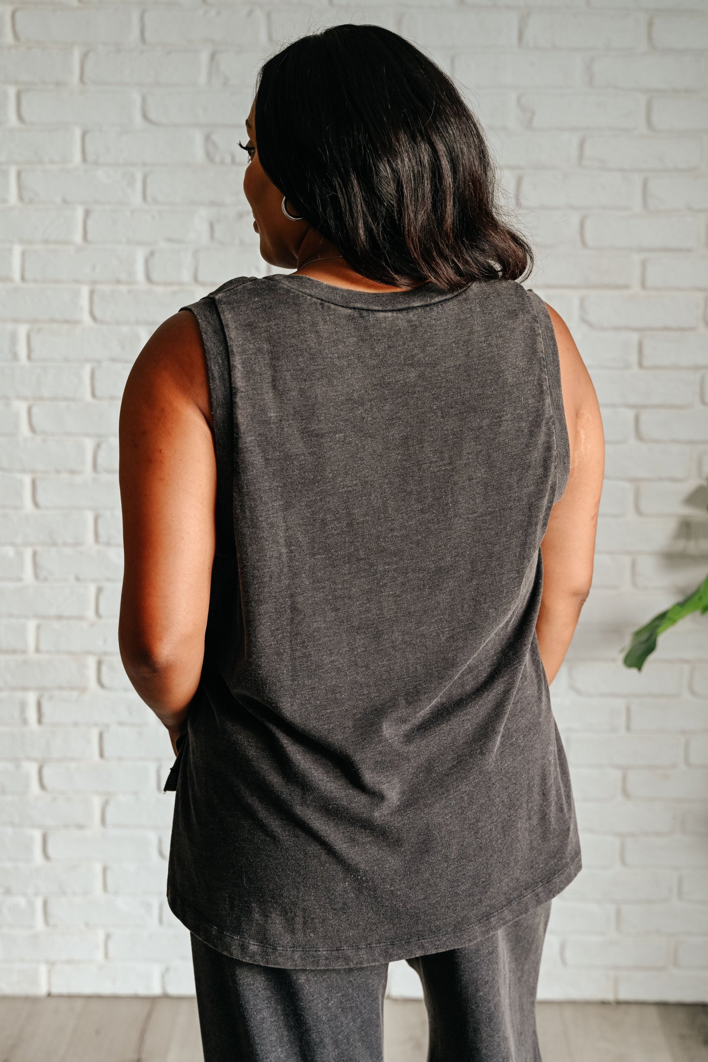 Taking It Easy Black Knit Tank and Pants Set