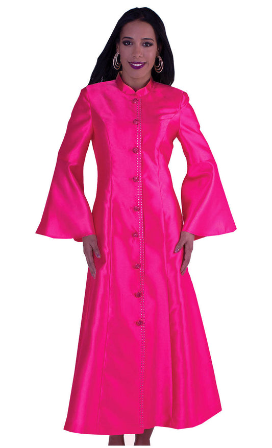 Tally Taylor Silk Flare Sleeve Church Robe 4634C-Fuchsia