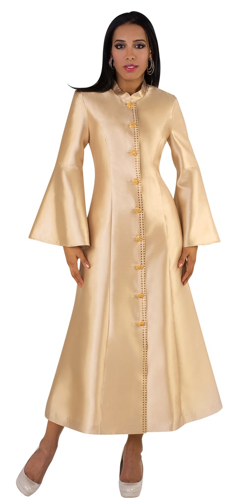 Tally Taylor Silk Flare Sleeve Church Robe 4634C Champagne