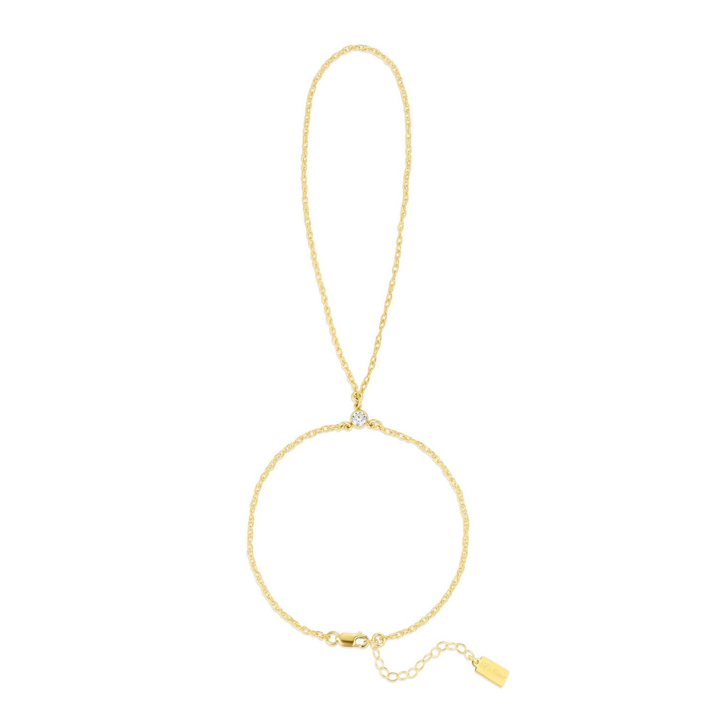 14k Gold Filled Cubic Zirconia Hand Chain Teagan