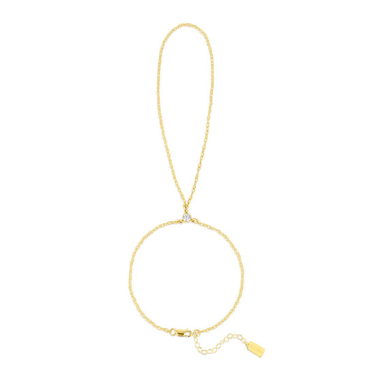 14k Gold Filled Cubic Zirconia Hand Chain Teagan