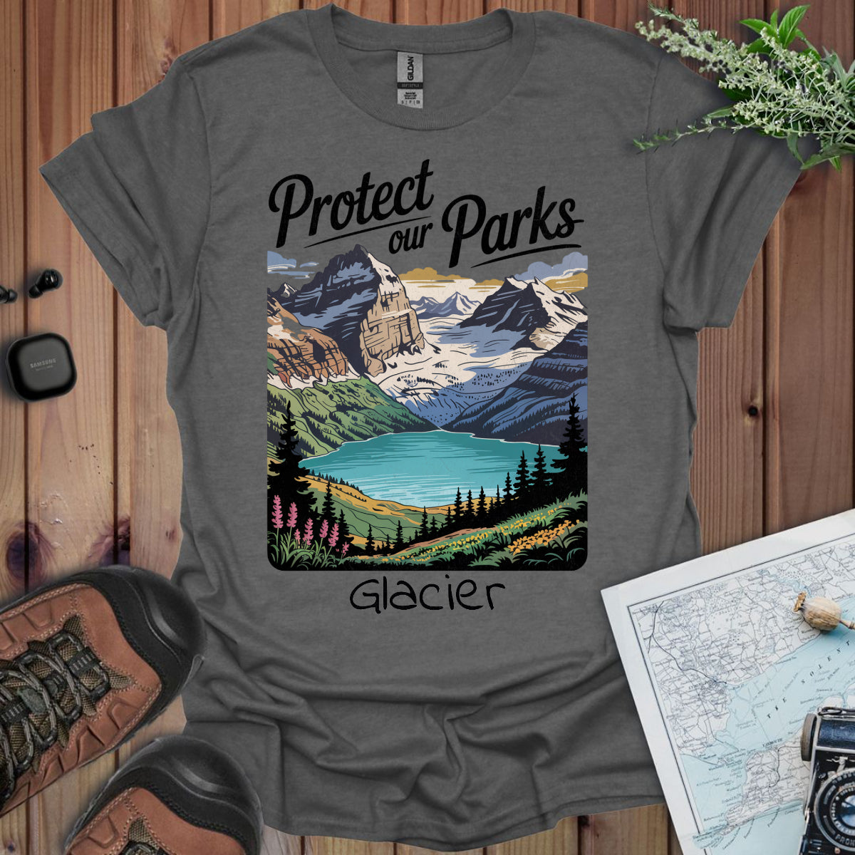 Protect Our Parks Glacier National Park Unisex Fit Soft T-Shirt