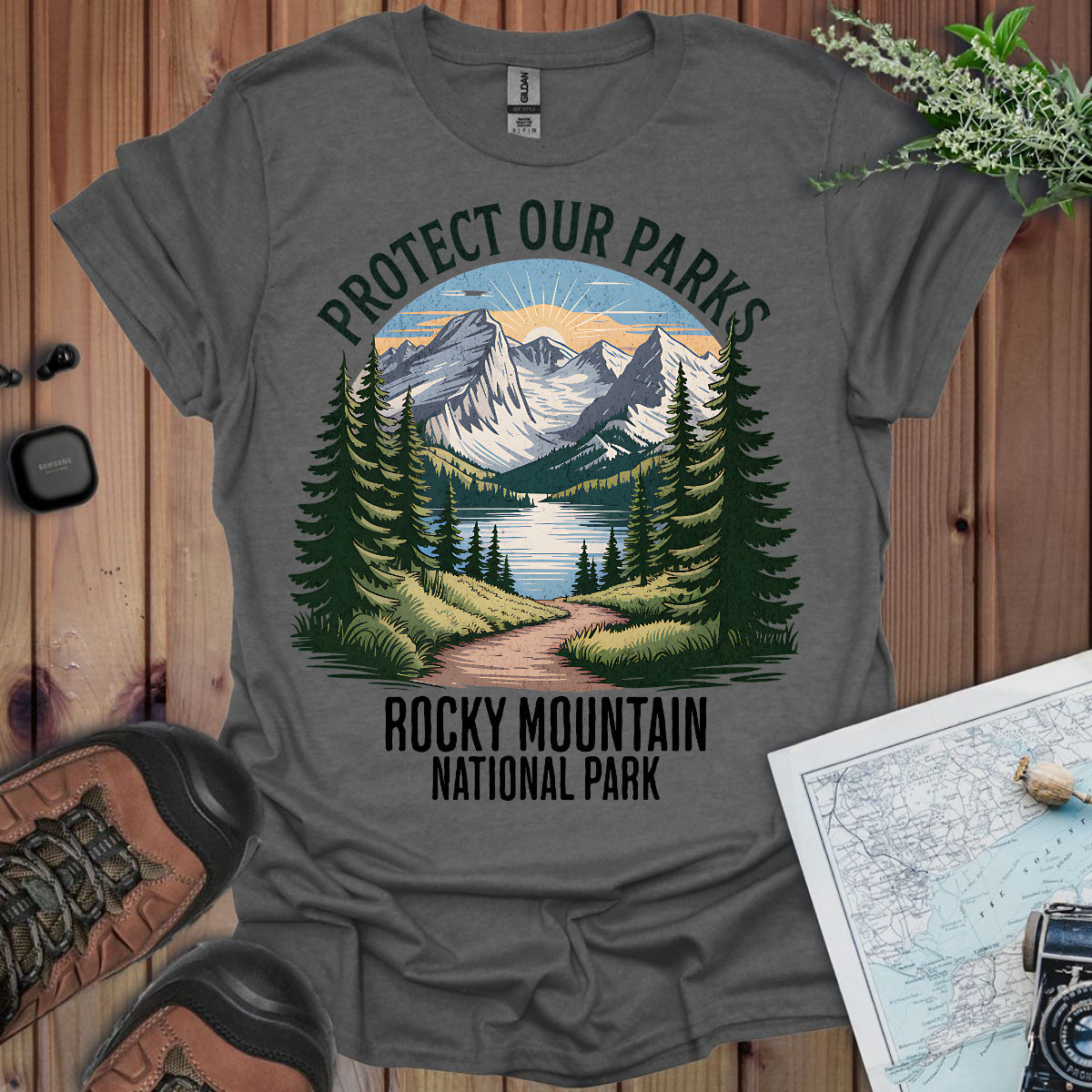 Protect Our Parks Rocky Mountain National Park Unisex Fit Soft T-Shirt
