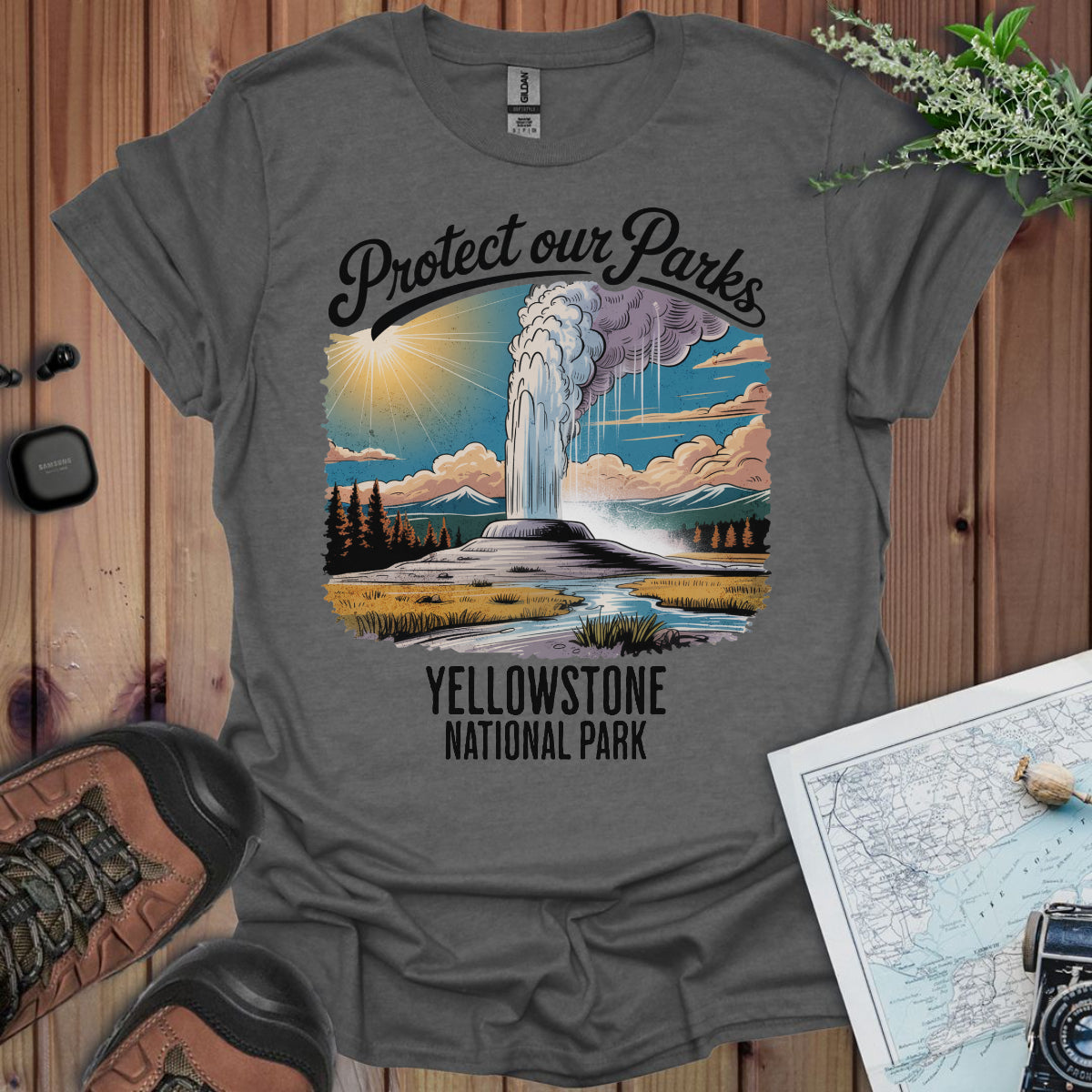 Protect Our Parks Yellowstone National Park Unisex Fit Soft T-Shirt