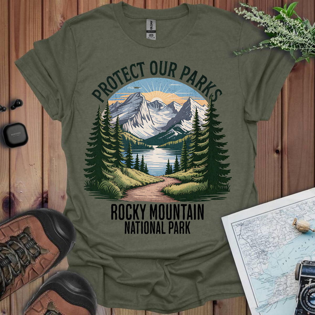 Protect Our Parks Rocky Mountain National Park Unisex Fit Soft T-Shirt