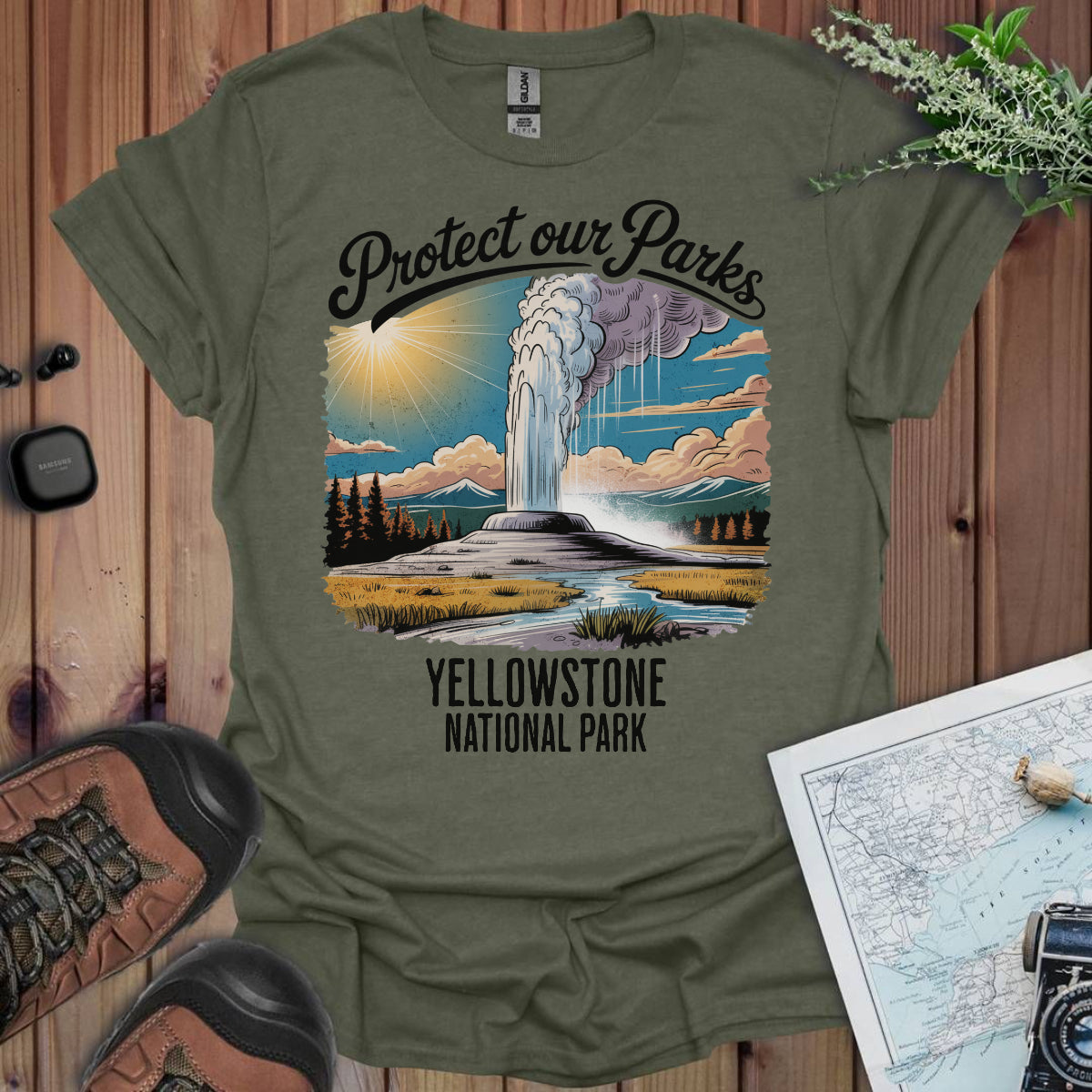 Protect Our Parks Yellowstone National Park Unisex Fit Soft T-Shirt