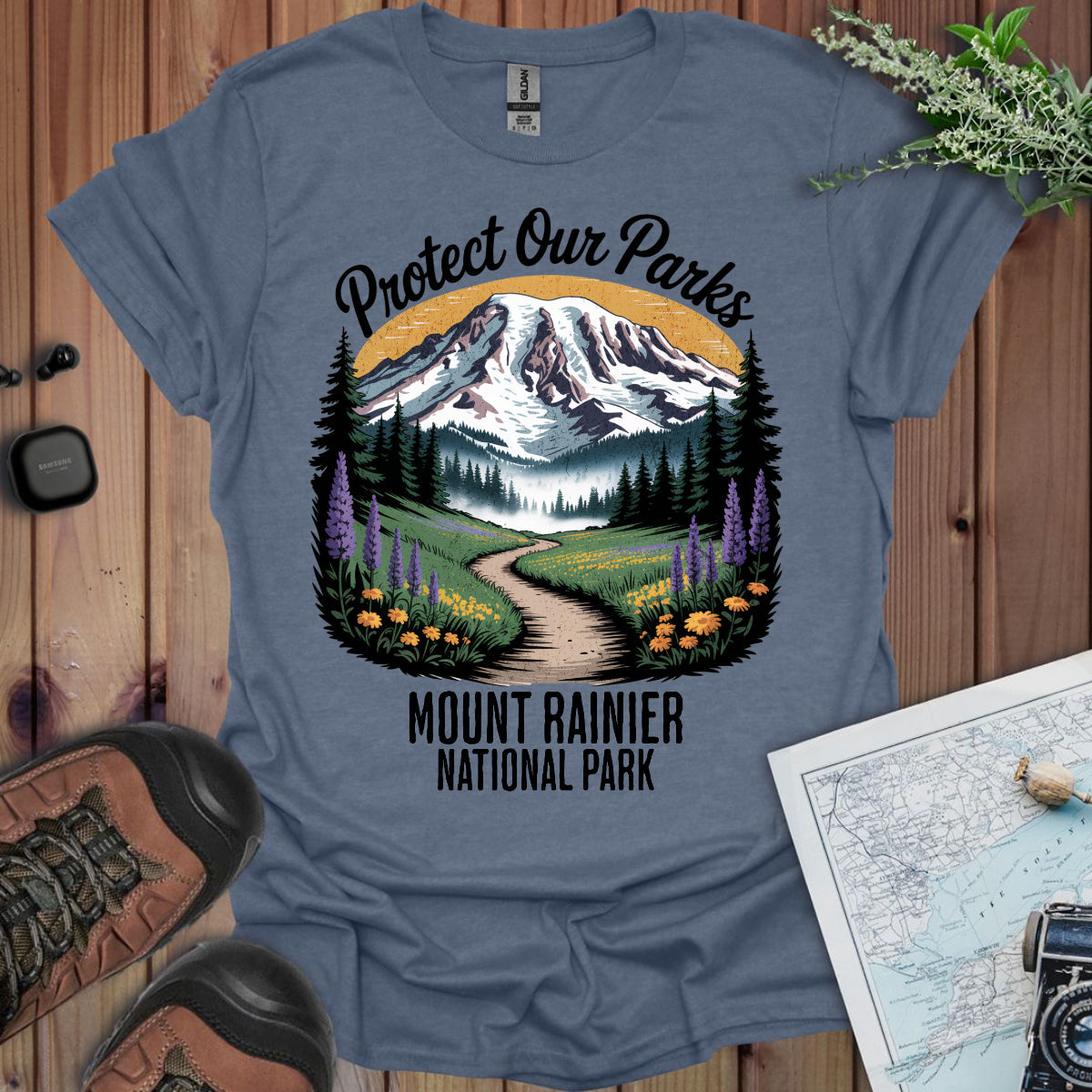 Protect Our Parks Mount Rainier National Park Unisex Fit Soft T-Shirt