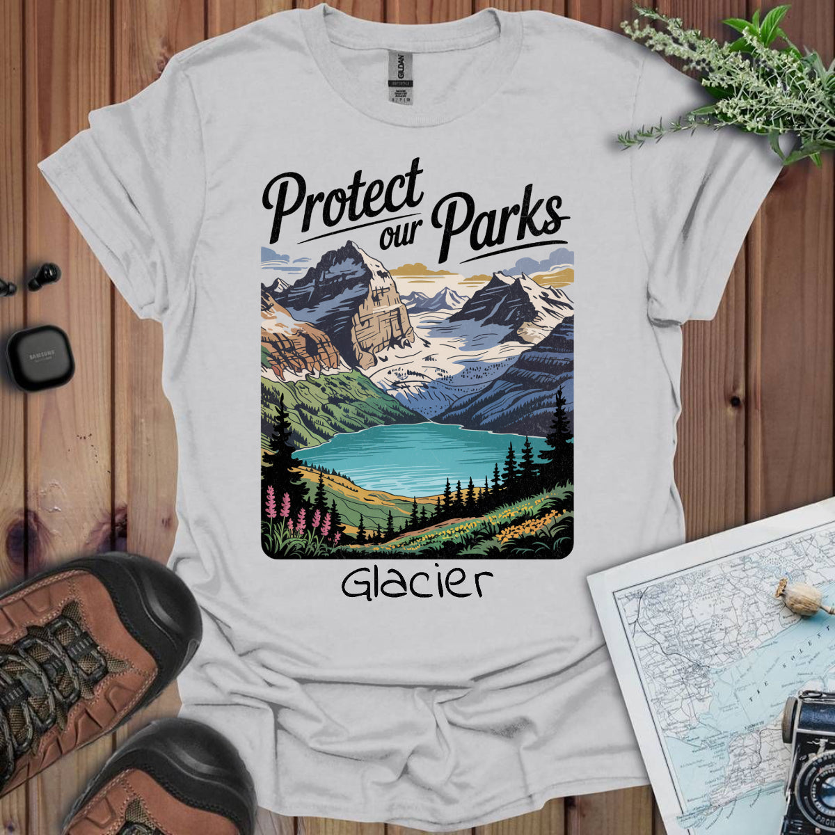 Protect Our Parks Glacier National Park Unisex Fit Soft T-Shirt