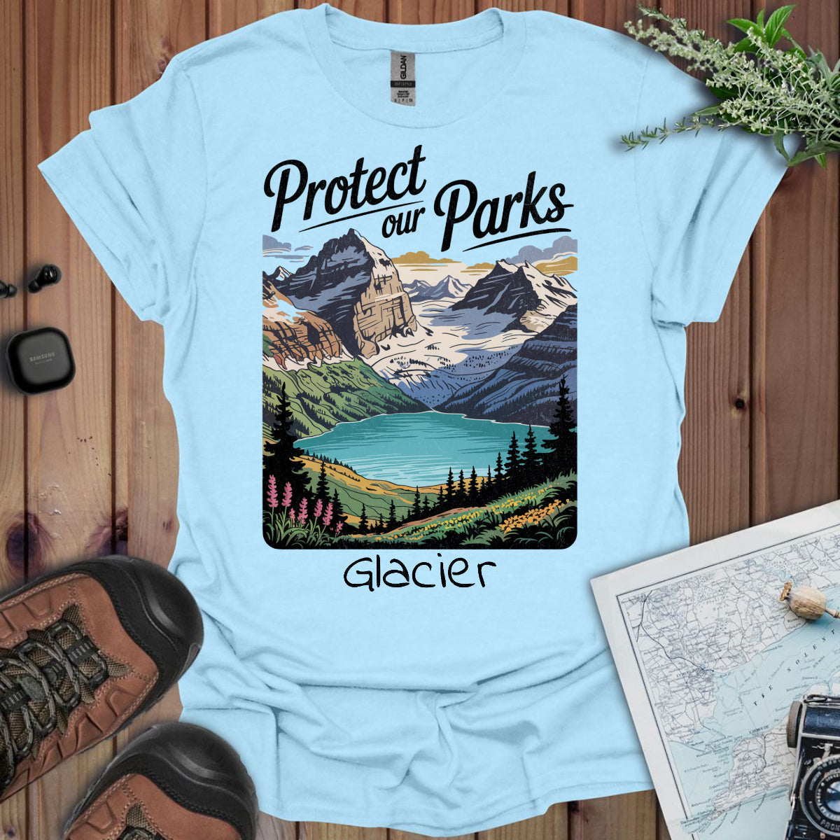 Protect Our Parks Glacier National Park Unisex Fit Soft T-Shirt