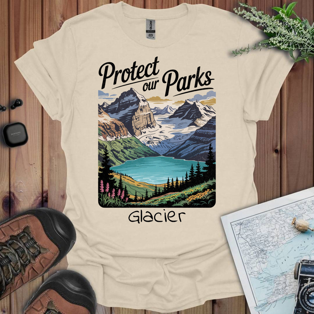 Protect Our Parks Glacier National Park Unisex Fit Soft T-Shirt