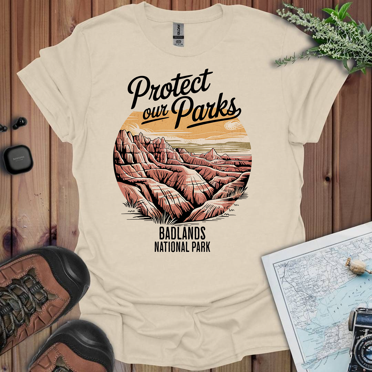 Protect Our Parks Badlands National Park Unisex Fit Soft T-Shirt
