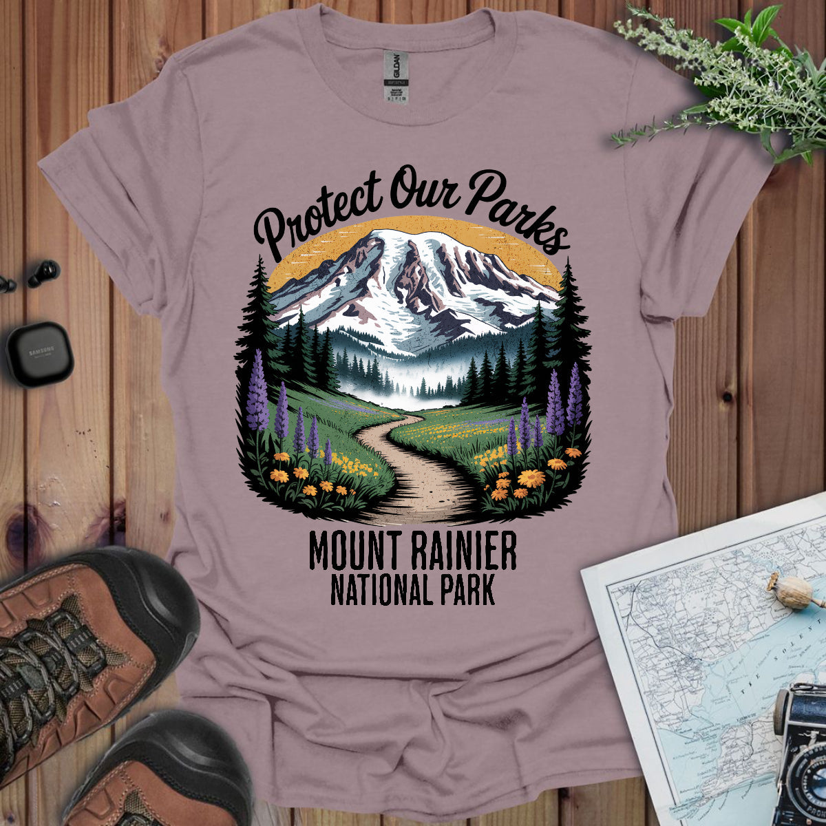 Protect Our Parks Mount Rainier National Park Unisex Fit Soft T-Shirt