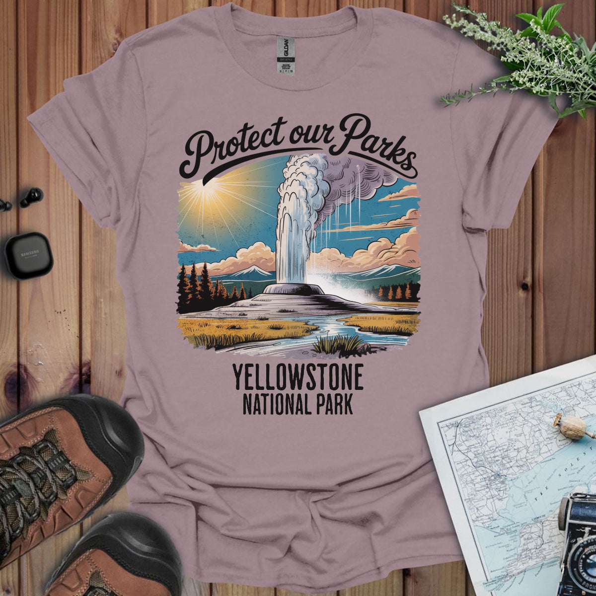Protect Our Parks Yellowstone National Park Unisex Fit Soft T-Shirt